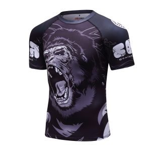 Rash Guard MMA Rushguard Jiujitsu Fitness Compression Superhero Shirts Kaos ketat BJJ