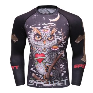 Rash Guard MMA Long Sleeve Rushguard Jiujitsu Fitness Compression Shirts Kaos ketat