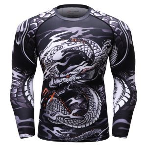 Rash Guard MMA Long Sleeve Rushguard Jiujitsu Fitness Compression Shirts Kaos ketat