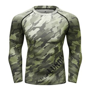 Rash Guard MMA Long Sleeve Rushguard Jiujitsu Fitness Compression Shirts Kaos ketat