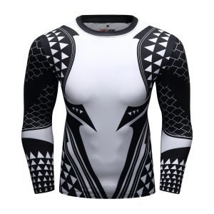Rash Guard MMA Long Sleeve Rushguard Jiujitsu Fitness Compression Shirts Kaos ketat