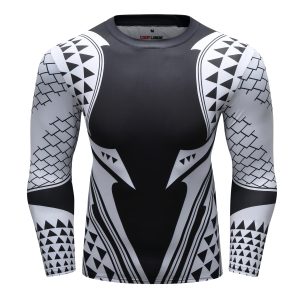 Rash Guard MMA Long Sleeve Rushguard Jiujitsu Fitness Compression Shirts Kaos ketat