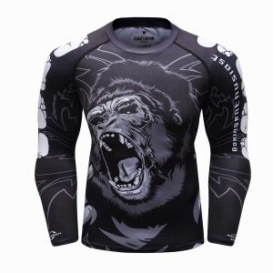 Rash Guard MMA Long Sleeve Rushguard Jiujitsu Fitness Compression Shirts Kaos ketat